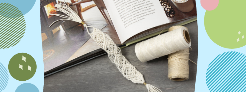 Knutseltip: macramé boekenlegger gemaakt van bamboekoord