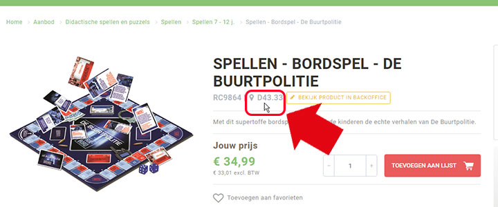 Vind je artikel nu eenvoudig in ons magazijn