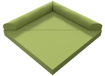 Driehoekige opvouwbare mat, klein (150x150x15) - stofgroep 1