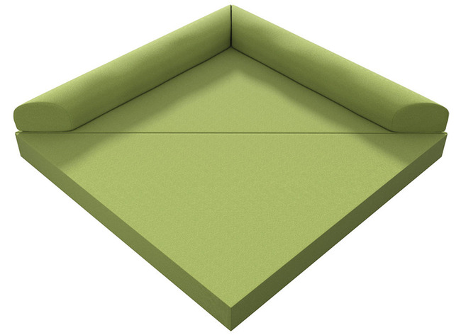 Driehoekige Opvouwbare Mat, Klein (150x150x15) - Stofgroep 1
