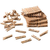 Huishouden - wasknijpers - hout - 100 stuks