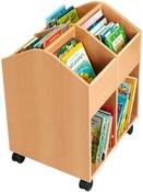 Grote boekenkist beuken, met 4 wieltjes H78 cm