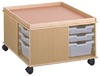 Bouw- en constructietafel - groot oppervlak - laag - beuken