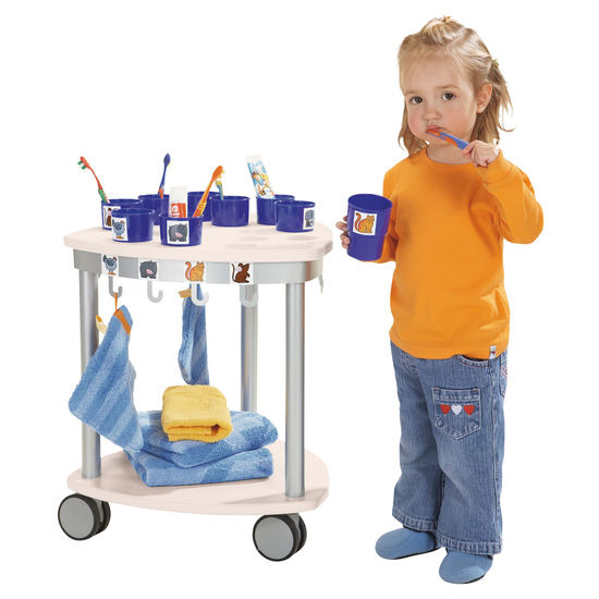 Tandenpoetsbeker-/handdoekenkar Kinderopvang
