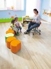 Robuuste kussens - zitelement rond - kunstleder basic - kleuterschool