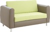 Sofa met rug- en zitkussen, 2-zits - Kunstleer