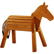 Buitenspeelgoed - houten paarden - pony - zithoogte 58 cm