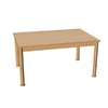 Rechthoekige tafels - 120x80 cm - massief beuken raamwerk - glijders