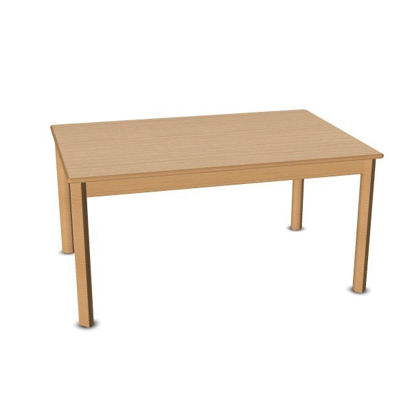 Rechthoekige Tafels - 120x80 Cm - Massief Beuken Raamwerk - Glijders