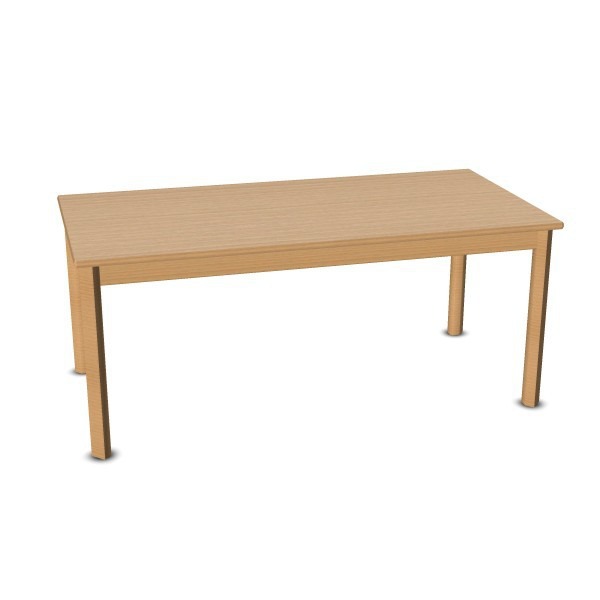 Rechthoekige Tafels - 140x70 Cm - Massief Beuken Raamwerk - Glijders
