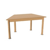 Trapezium tafels - 120x60 cm - massief beuken raamwerk - glijders