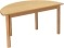 Halfronde tafel - 120x60 cm - massief beuken raamwerk - glijders