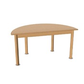Halfronde tafel - 120x60 cm - massief beuken raamwerk - glijders