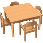 Chair-Table Combination 10 met vilt glijders