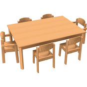 Chair-Table Combination 9 met vilt glijders