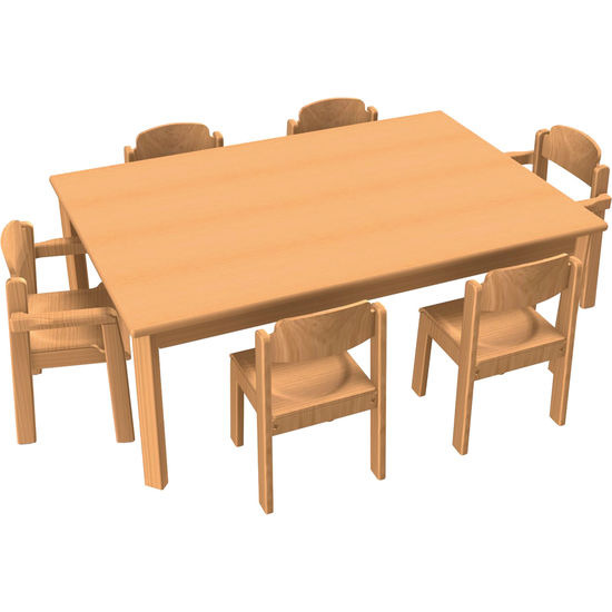 Chair-table Combination 9 Met Vilt Glijders