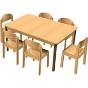 Chair-table combination 6 met vilt glijders