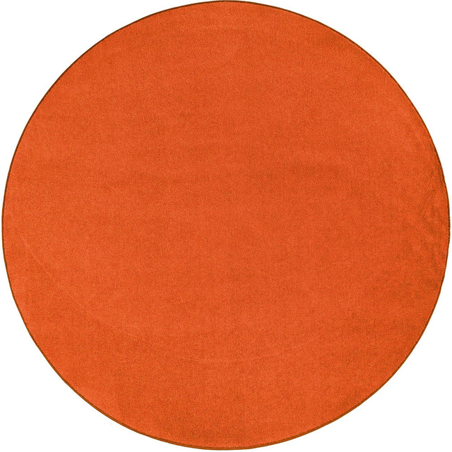 Vloerkleed - Bouwtapijt - Laagpolig - Mandarijnoranje - Diameter 200 Cm