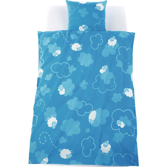 Beddengoed - Set Thema Schapen - Blauw - Kleuterschool - 2-delig