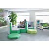 Podium zeshoek met 3 rugleuningen, Kunstleer