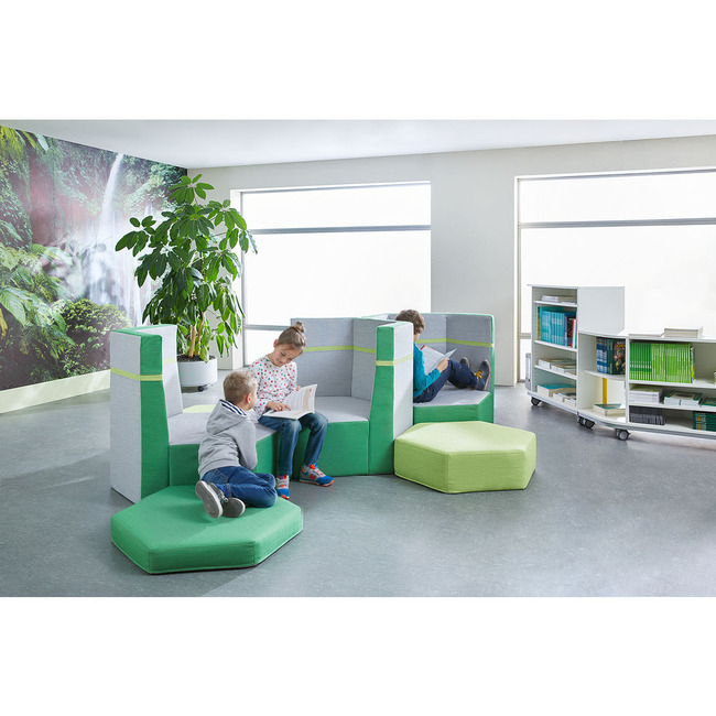Podium Zeshoek Met 3 Rugleuningen, Stof