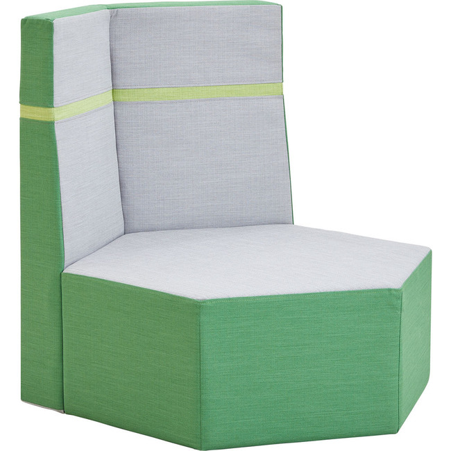 Podium Zeshoek Met 2 Rugleuningen, Kunstleer