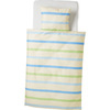 Beddengoed - set thema strepen - bio - beige - crèche - 2-delig