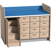 Commode met 12 laden, uittrekbare opstaphulp en deur