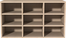 Hangkast met 9 vakken, 2 scheidingswanden, 6 planken