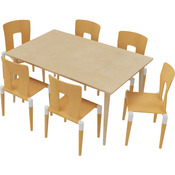 Stoel-tafel-combinatie 9 kleuterschool, met glijders van vilt