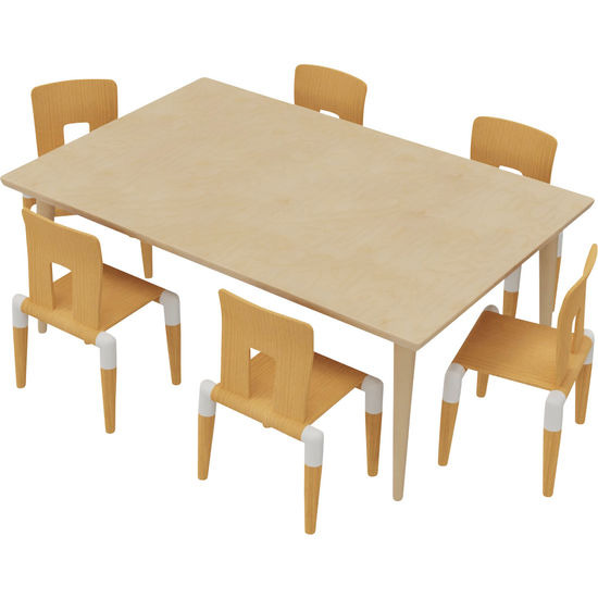 Stoel-tafel-combinatie 9 Kinderopvang, Met Glijders Van Vilt