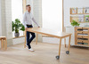 Rechthoekige tafels - 120x60 cm - massief beuken raamwerk - wielenmix