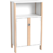 Middelhoge kasten - kast met dubbele deur en open vak - smal - hoogte 131,8 cm