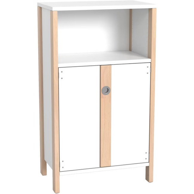 Middelhoge Kasten - Kast Met Dubbele Deur En Open Vak - Smal - Hoogte 131,8 Cm