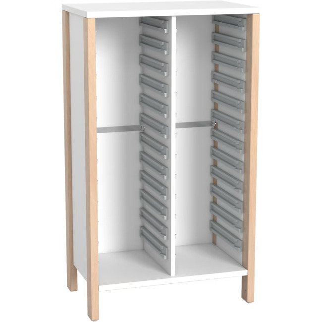 Middelhoge Kasten - Kast Voor 2x12 Materiaaldozen - Hoogte 131,8 Cm