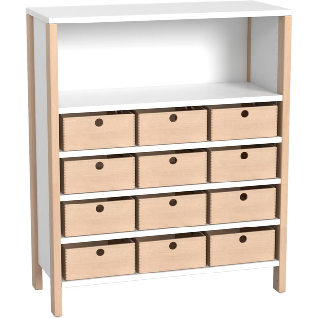 Middelhoge Kasten - Kast Met Planken En 12 Materiaalbakken - Breed - Hoogte 131,8 Cm