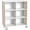 Middelhoge kasten - kast met planken en tussenwand - open - breed - hoogte 131,8 cm