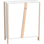 Middelhoge kasten - kast met dubbele deur - breed - schuine handgreep - hoogte 131,8 cm