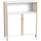 Middelhoge kasten - kast met dubbele deur en open vak - breed - hoogte 131,8 cm