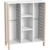 Middelhoge kasten - kast voor 2x12 materiaaldozen - breed - hoogte 131,8 cm
