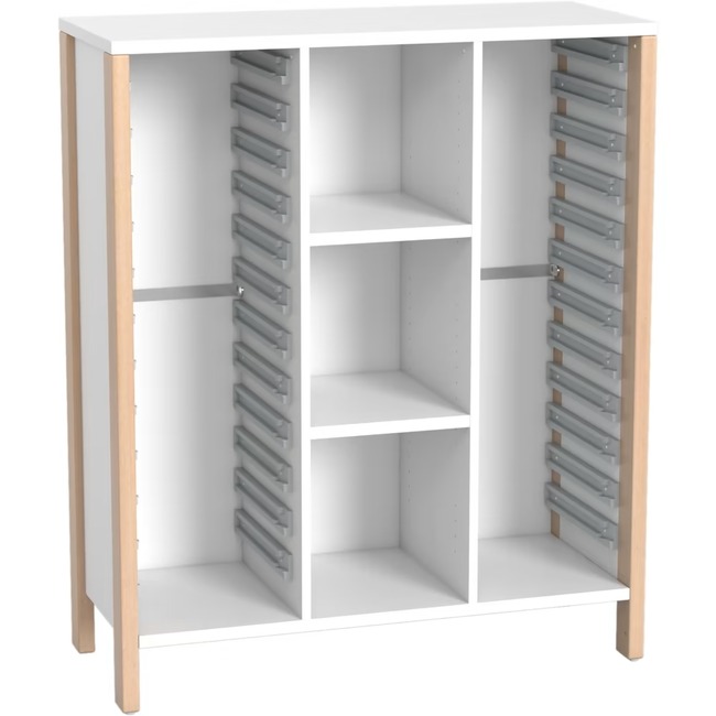 Middelhoge Kasten - Kast Voor 2x12 Materiaaldozen - Breed - Hoogte 131,8 Cm