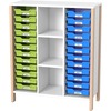 Middelhoge kasten - kast voor 2x12 materiaaldozen - breed - hoogte 131,8 cm