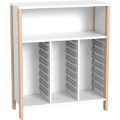Middelhoge kasten - kast voor 3x8 materiaaldozen - breed - hoogte 131,8 cm