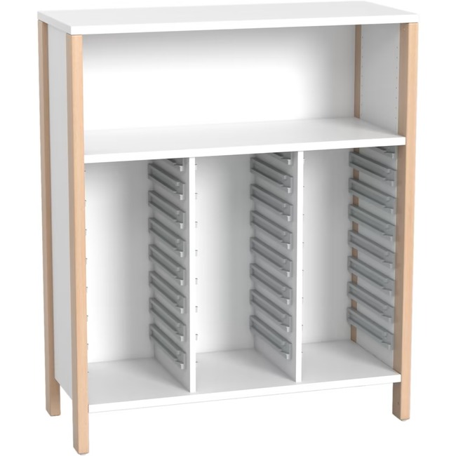 Middelhoge Kasten - Kast Voor 3x8 Materiaaldozen - Breed - Hoogte 131,8 Cm