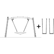 Schommel met vogelnest en 2 gewone schommels om af te wisselen