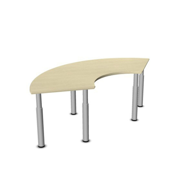 Derde-cirkeltafel Met Losse Poten Metaal Grijs Schroefverstelling Met Glijder