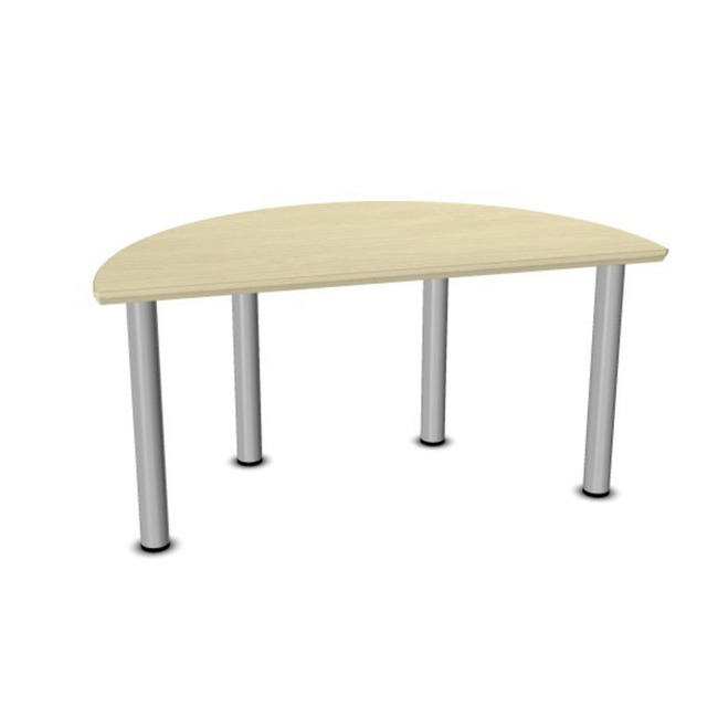 Halfronde Tafel Met Losse Poten Metaal Grijs Met Glijder