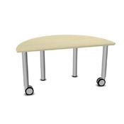 Halfronde Tafel Met Losse Poten Metaal Grijs Met Wielenmix