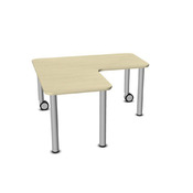 Hoektafel Met Losse Poten Metaal Grijs Met Wielenmix