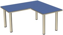 Hoektafel Met Losse Poten Massief Hout Met Glijder